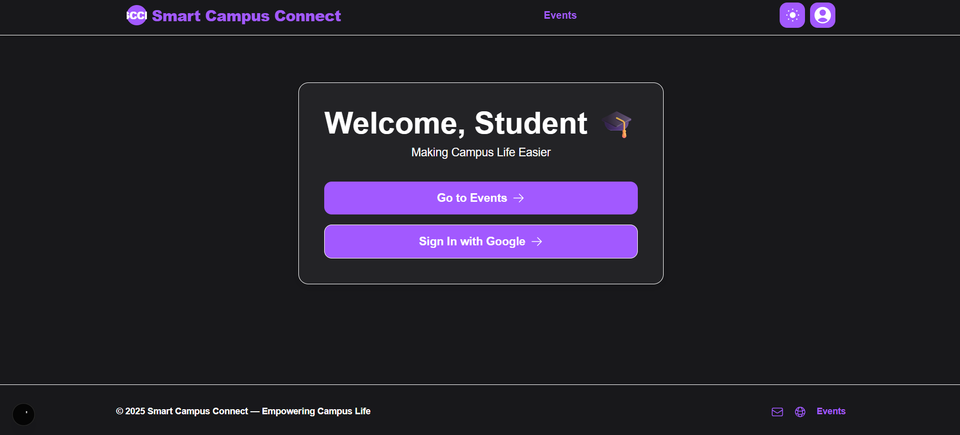 Smart Campus Connect Platform (SCCP) screenshot